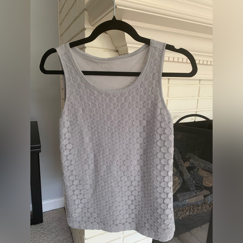 LOFT EUC Gray Sleeveless Scoop Neck Top Size XXSP